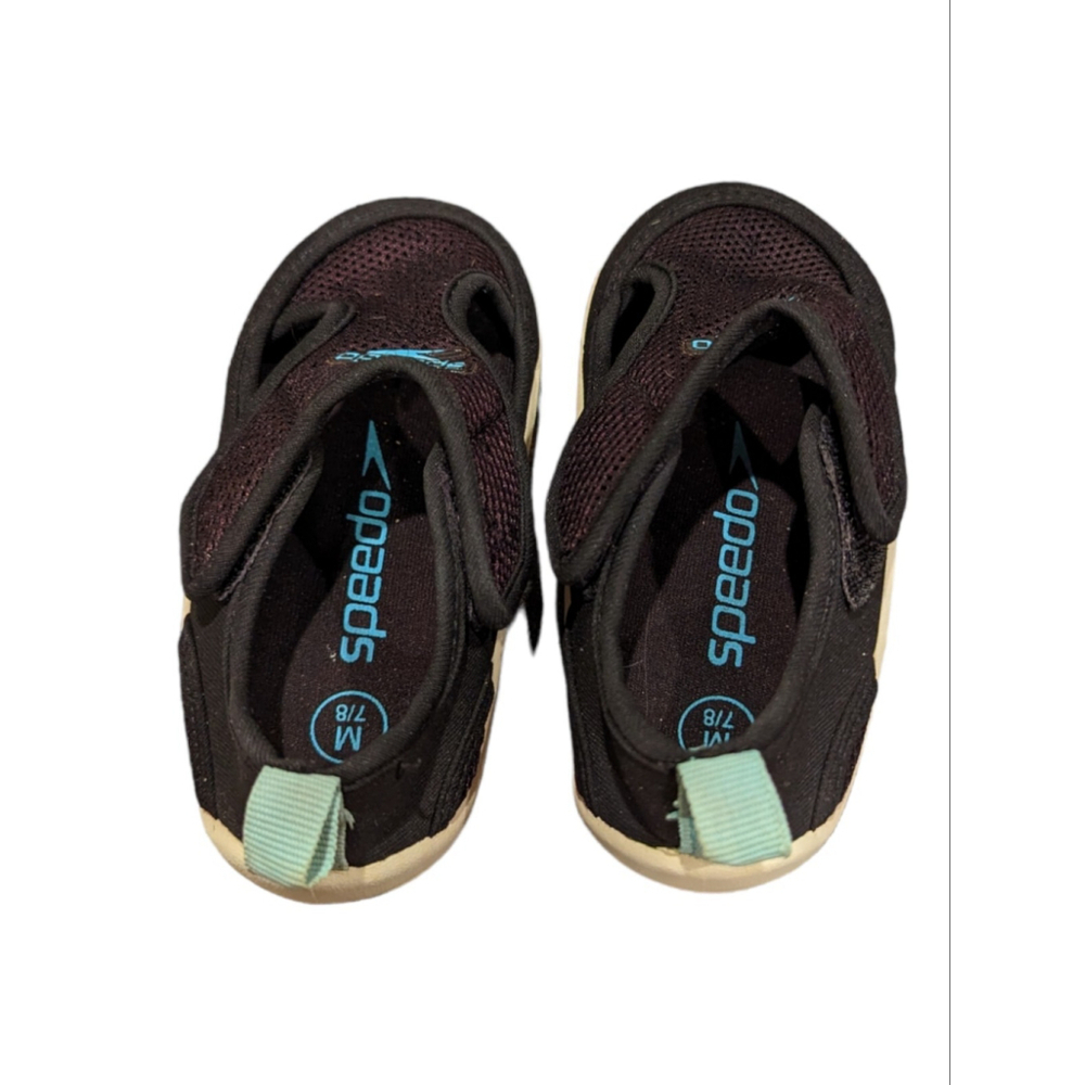 Speedo Swim Shoes Boys Med 7/8 Hybrid Black/Blue Water Shoes - Picture 7 of 9